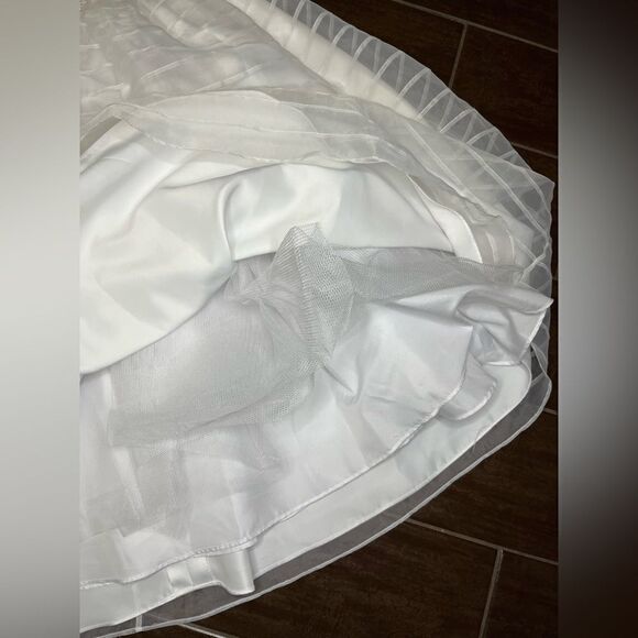 Us Angels white sheer/embellished formal dress sz 10 - Picture 5 of 9